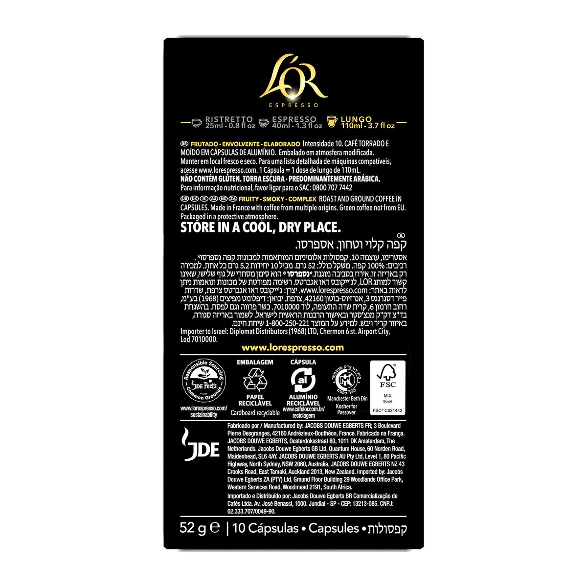 L'OR Estremo Lungo Espresso Capsules