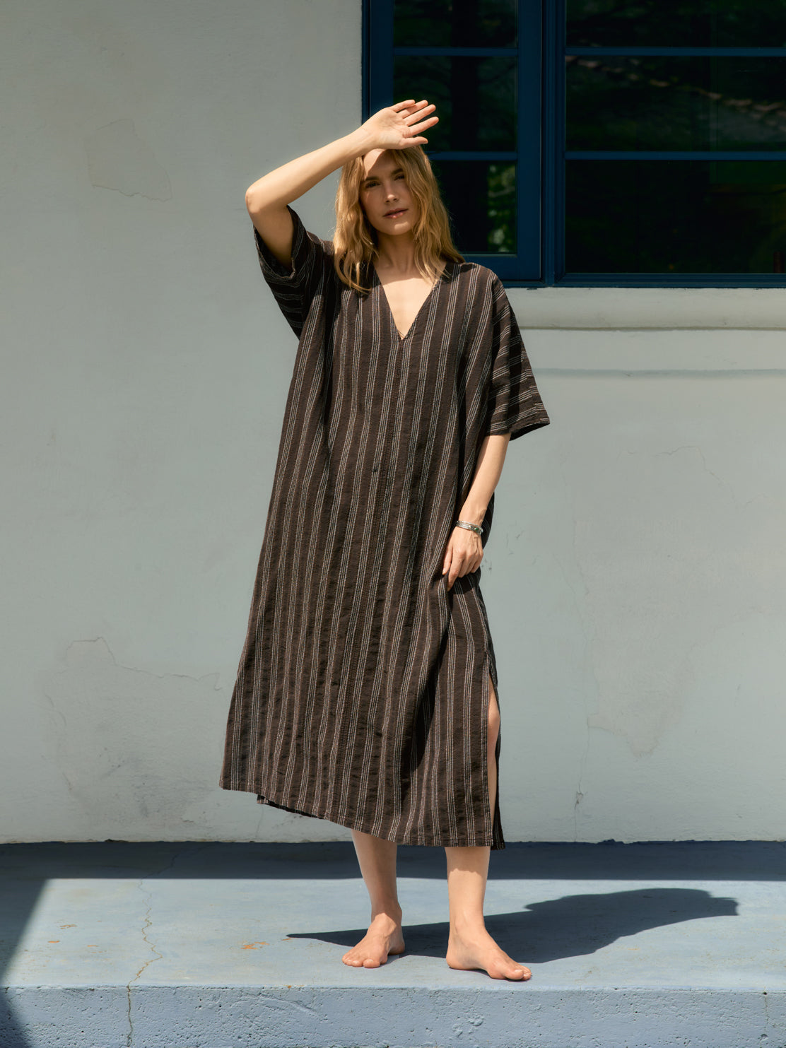 brown stripe caftan