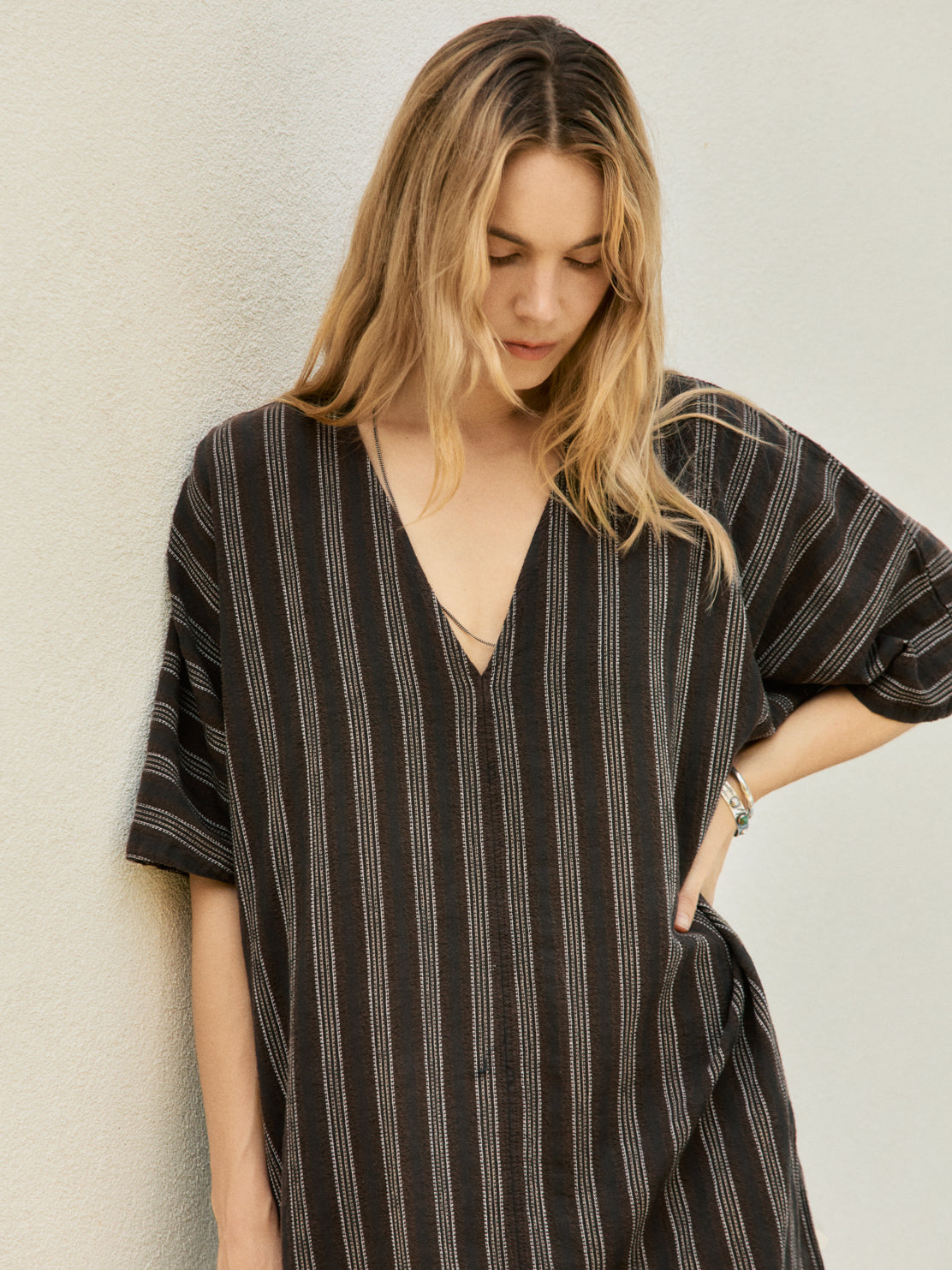 brown stripe caftan