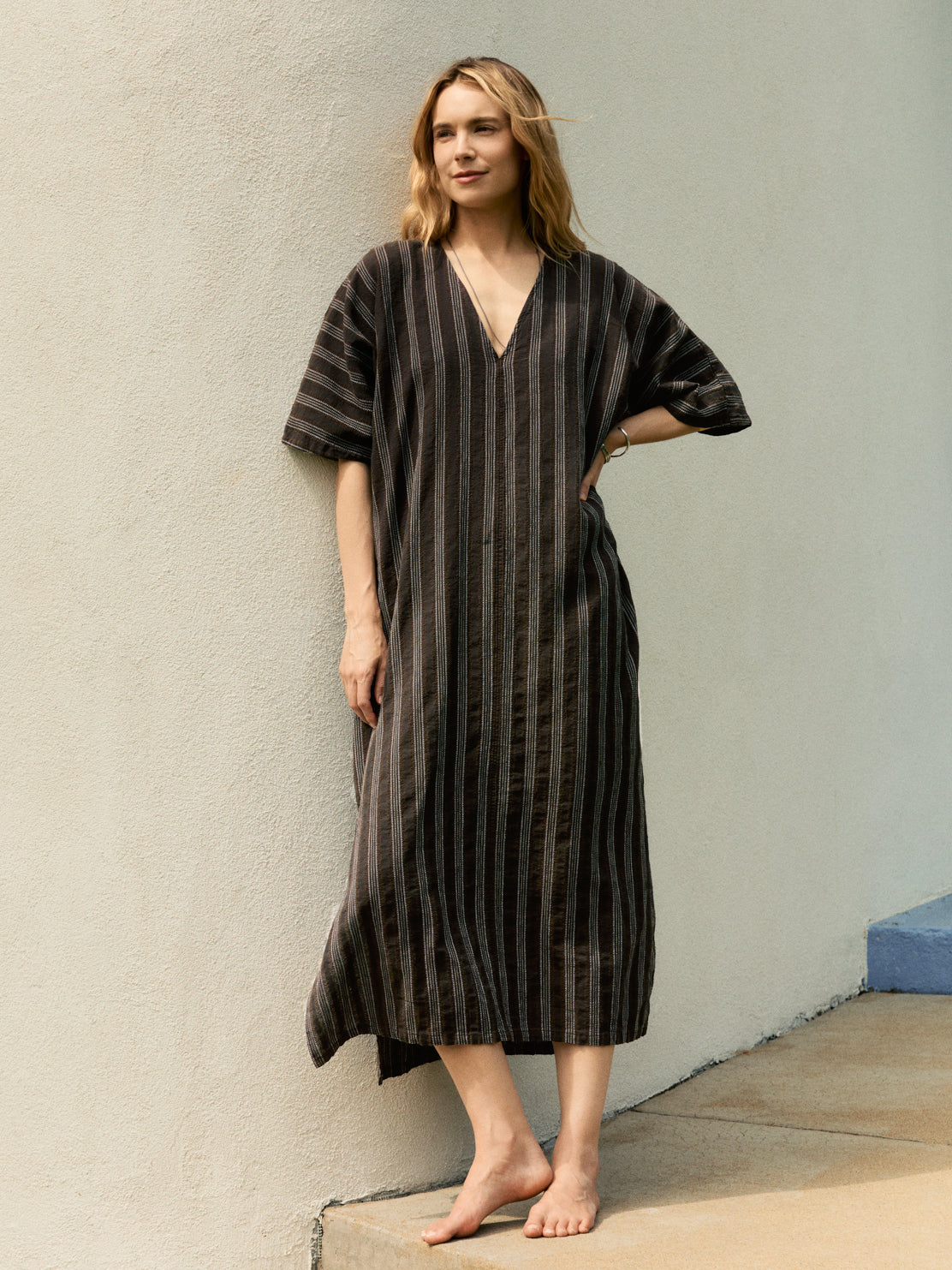 brown stripe caftan