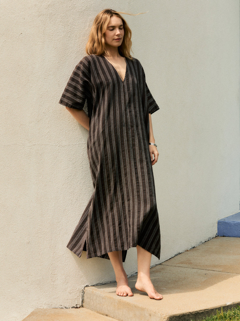 brown stripe caftan