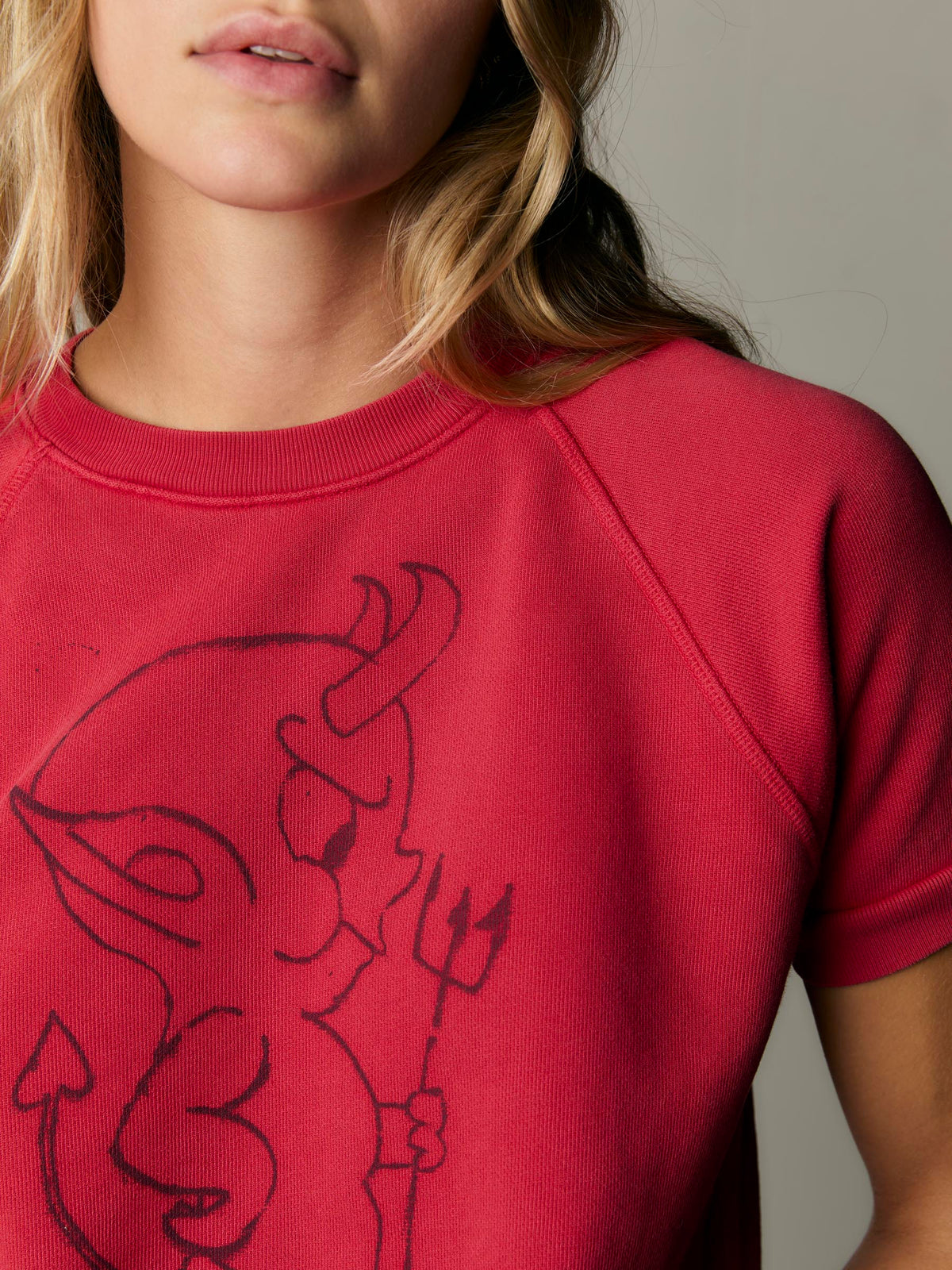 s/s "lil' devil" raglan sweatshirt
