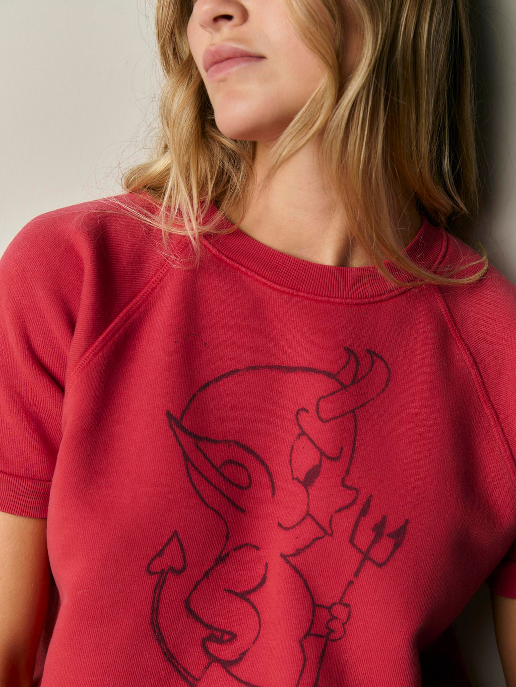 s/s "lil' devil" raglan sweatshirt