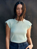 cut sleeve thermal in sky blue