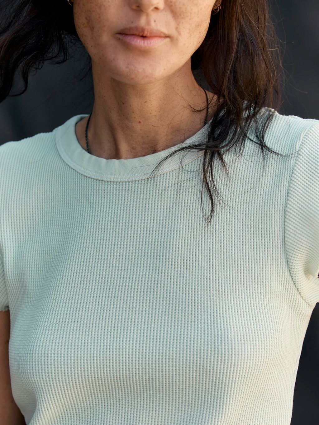cut sleeve thermal in sky blue