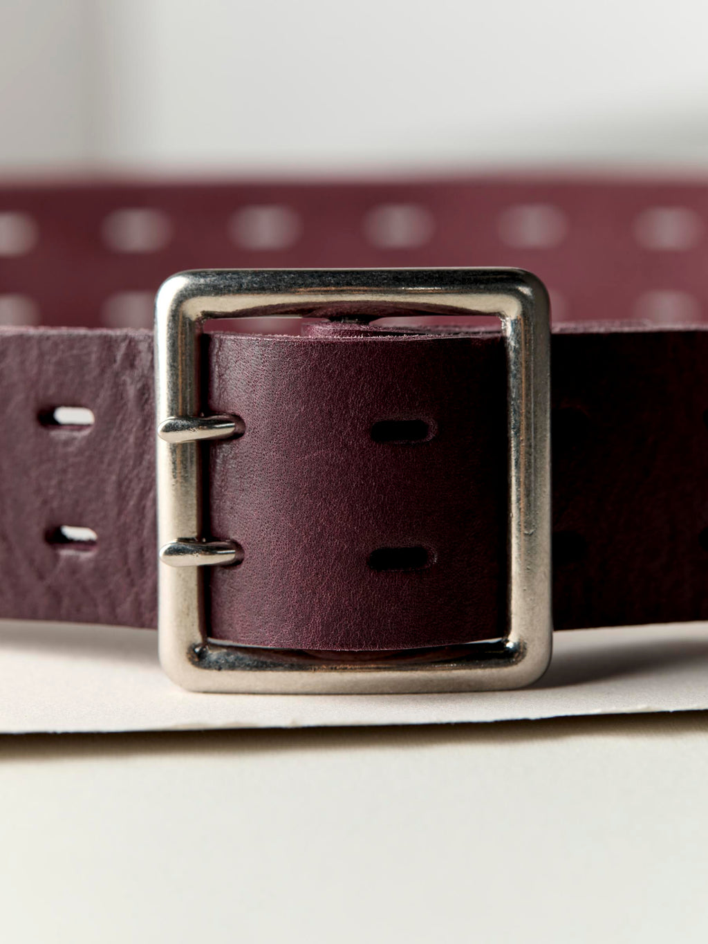 i+w x Emil Erwin two prong burgundy belt