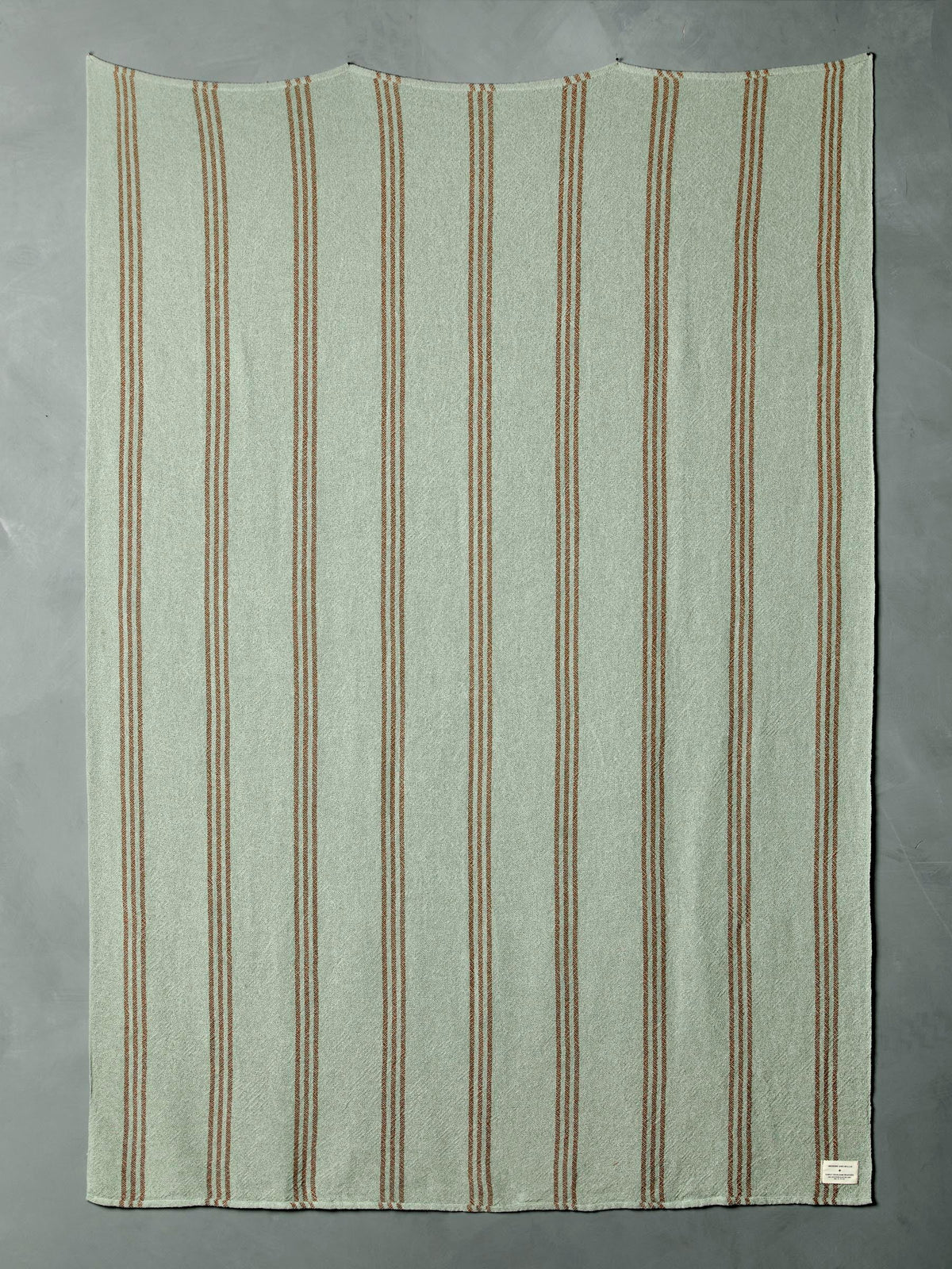 i+w x family heirloom weavers cotton throw in sage stripe