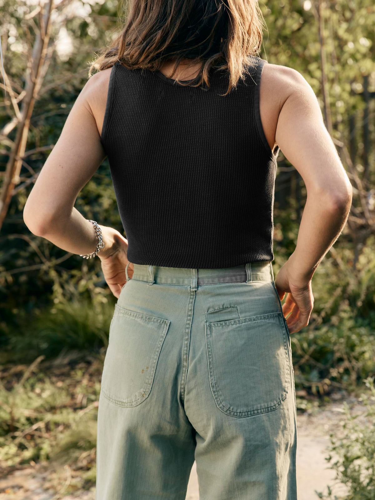 the vintage tank in open knit black